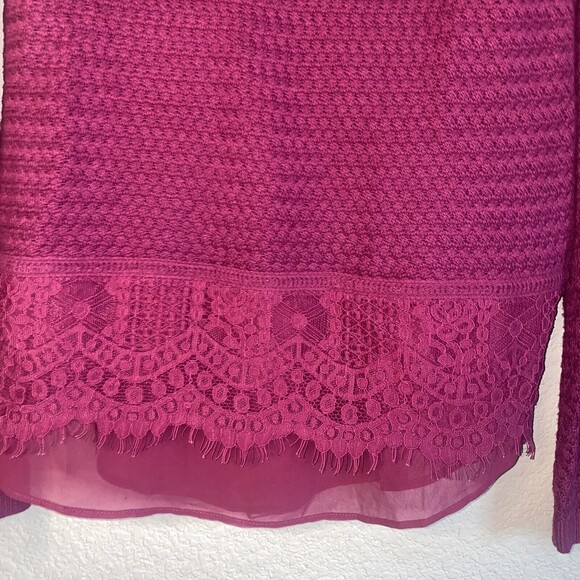 LUCKY long knit sheer lace shirt sweater thermal S hippie oversize lagen soft - Picture 2 of 7